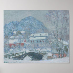 Sandviken Noorwegen in de sneeuw Poster
