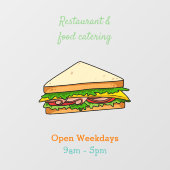 Sandwich-cartoon Raamsticker (Vel)