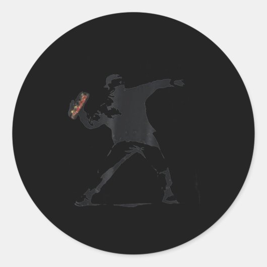Sandwich Guy, Sandwich Thrower Guy  Ronde Sticker (Voorkant)