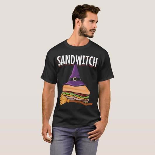 Sandwich Halloween Pun Witch T-shirt (Voorkant volledig)