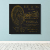 SANDWICH ILLINOIS 1889 ENTERPRISE WINDMILL CO. CANVAS AFDRUK (Insitu (Houten vloer))