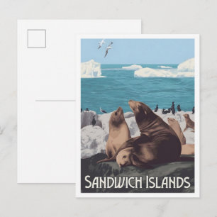 Sandwich Islands Vintage Travel Briefkaart