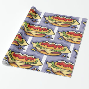 Sandwich met sla kaas en saus cadeaupapier