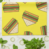 Sandwich Seamless Pattern | Sandwich Puns | Sandwi Theedoek (Gevouwen)