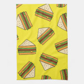 Sandwich Seamless Pattern | Sandwich Puns | Sandwi Theedoek (Verticaal)