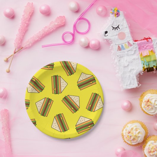 Sandwich Seamless Pattern | Sandwich Puns| Sandwic Papieren Bordje (Feest)