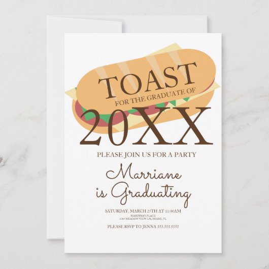 Sandwich Sub Brunch Graduation Invitation (Devant)