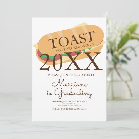 Sandwich Sub Brunch Graduation Invitation (Debout devant)