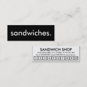 sandwiches. loyaliteitspunkkaart klantenkaartje (Voorkant / Achterkant)
