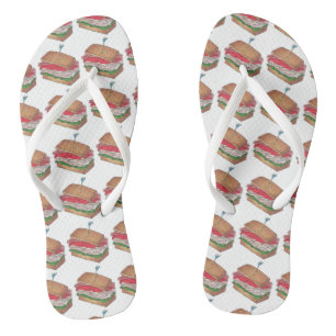 Sandwiches uit Turkije Club drukt diner Food af Teenslippers