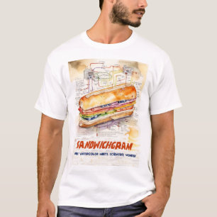 Sandwichgram - Diagram van de perfecte sandwich T-shirt