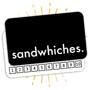 sandwichs. carte punch fidélité
