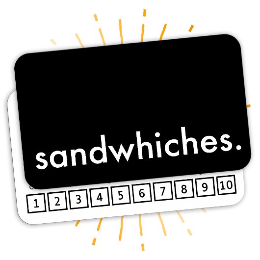 sandwichs. carte punch fidélité