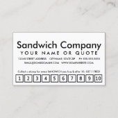 sandwichs. carte punch fidélité (Dos)