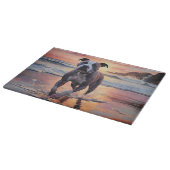 Sandy American Staffordshire Hond op Strand Zonson Snijplank (Hoek)