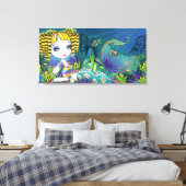 "Sandy" Arc-en-ciel Sirène enveloppé toile Imprime (Insitu(Chambre))
