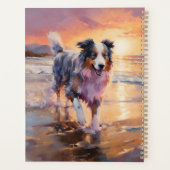 Sandy Australian Shepherd Dog on Beach Sunset (Dos)