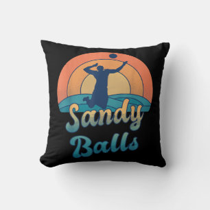 Sandy Balls voor een Beach Volleyball Player Kussen