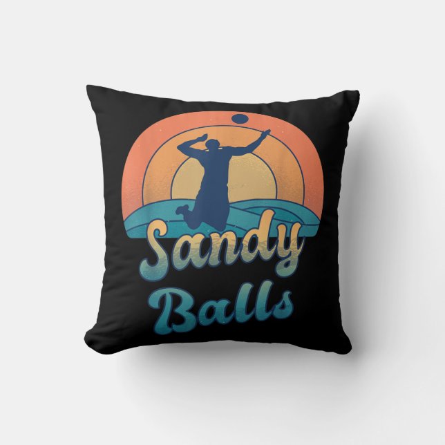 Sandy Balls voor een Beach Volleyball Player Kussen (Voorkant)