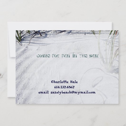 Sandy Beach 2 ingelijst Kaart (Achterkant)