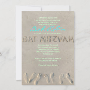SANDY BEACH Bat Mitzvah Uitnodiging