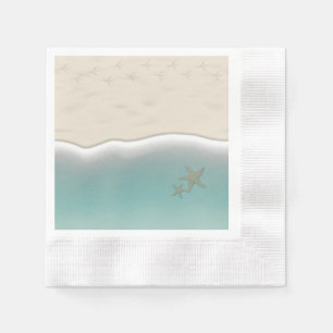 Sandy Beach Bird Footprint Paper Cocktail Napkins Servet