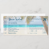 Sandy Beach Boarding Pass Mariage Invitation avec  (Devant / Derrière)