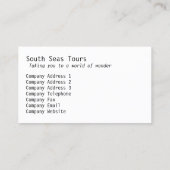 Sandy Beach Carte de visite (Dos)