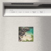 Sandy Beach Cove met groene bomen, Rocks & Ocean Magneet (Insitu (Vaatwasser))