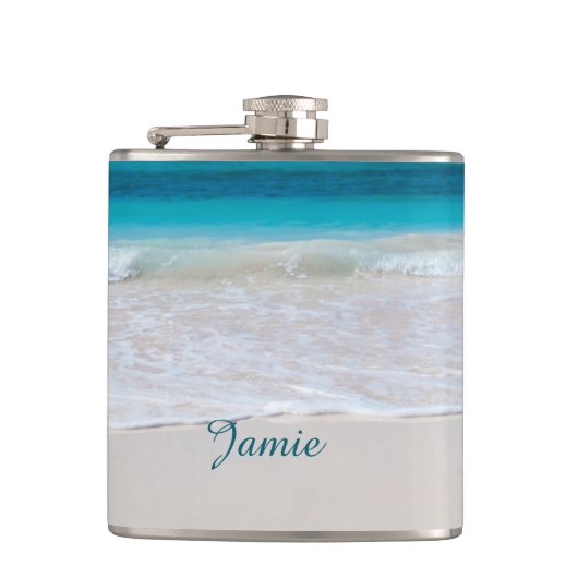 Sandy Beach Custom Flask Heupfles (Voorkant)