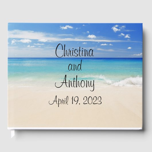 Sandy Beach Custom Wedding Livre d'invité (Recto)