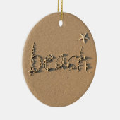 Sandy Beach en Starfish kerstversiering Keramisch Ornament (Rechts)