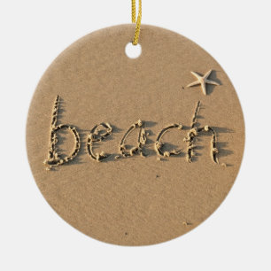 Sandy Beach en Starfish kerstversiering Keramisch Ornament