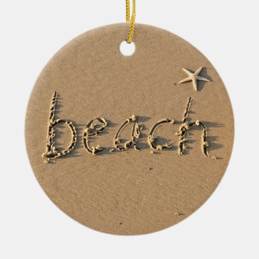 Sandy Beach en Starfish kerstversiering Keramisch Ornament (Voorkant)