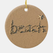 Sandy Beach en Starfish kerstversiering Keramisch Ornament (Achterkant)