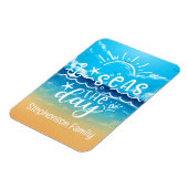Sandy Beach Gepersonaliseerde Zeeen van de dagcrui Magneet (Linkerzijde)