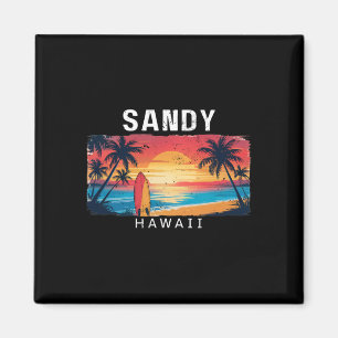 Sandy Beach Hawaï Mannen Vrouwen Surfen Magneet