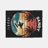 Sandy Beach Hawaii Surfboard Waves Beach  Fleece Deken (Voorkant (Horizontaal))
