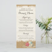 Sandy Beach Hibiscus & Shells Menu Mariage Dîner (Debout devant)