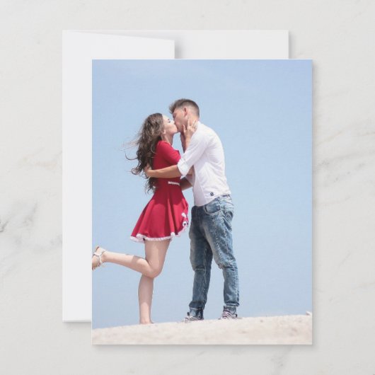 Sandy Beach Initialen in het zand Photo Wedding Kaart (Achterkant)