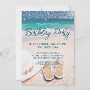 Sandy Beach Invitation d'anniversaire