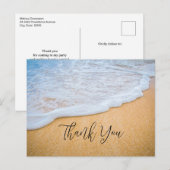Sandy Beach met Foamy Surf Bedankt Briefkaart (Voorkant / Achterkant)