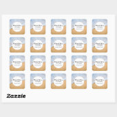 Sandy Beach met Foamy Surf Wedding Dank u Vierkante Sticker (Vel)