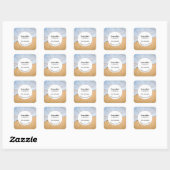 Sandy Beach met Foamy Surven Business Vierkante Sticker (Vel)