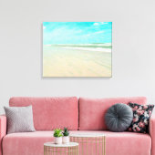 Sandy Beach met Turquoise Sky Canvas Afdruk (Insitu (Woonkamer))