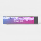 Sandy Beach Ocean Pink Abstracte aangepaste naam k Bureau Naambordje (Voorkant)