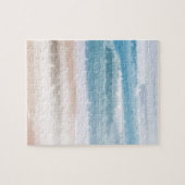 Sandy Beach Ocean Waves Abstracte Waterverf Legpuzzel (Horizontaal)