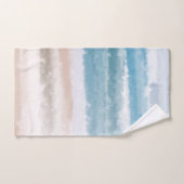 Sandy Beach Ocean Waves Aquarelle Abstraite (Serviette à main)