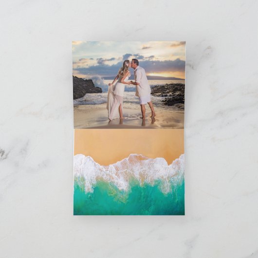 Sandy Beach Ocean Waves Carte de remerciements Mar (Intérieur)