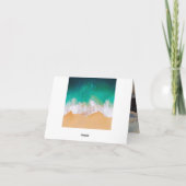 Sandy Beach Ocean Waves Carte de remerciements Mar (Dos)